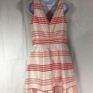 Jessica Simpson New White Red Striped Lined A-line  Cocktail Dress MSRP $148